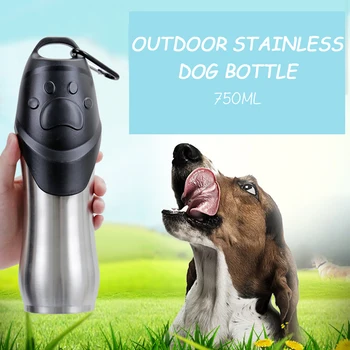 Perro De Viaje Botella De Agua Inoxidable Plegable Perro, Gato De Agua Potable Alimentador Portátil Al Aire Libre De Pet Puppy Bowl