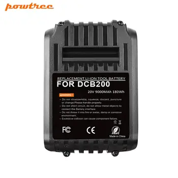 Powtree 18/20V 9.0 Ah DCB200 Reemplazo del Li-ion Batería Para DeWalt MAX XR de la herramienta eléctrica de 20V Baterías de litio DCB200 184