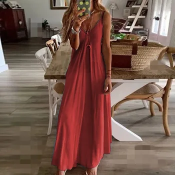 La mujer de la Playa de Maxi Vestido Boho Casual 5XL Más el Tamaño de Una Línea Profunda de la Correa de Espagueti de la Carta Floral Gradiente de Elegantes Vestidos Largos de Verano