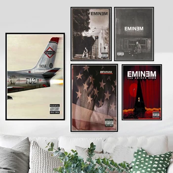 Eminem Avivamiento Kamikaze Rap Hip Hop Álbum De Música De La Estrella Del Cartel Imprime La Pintura Al Óleo De La Lona De Arte De Pared Con Fotos De La Sala De Estar Decoración Para El Hogar