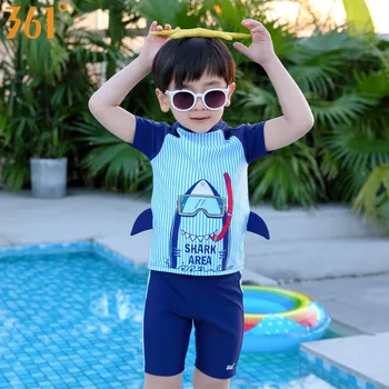 361 Niños de trajes de baño de Carácter Tiburón Traje de baño para Niñas y Niños, de Dos Piezas Traje de baño de los Niños Traje de Baño de Manga Corta Tankini