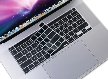 XSKN árabe/inglés Negro Teclado de Silicona Cubierta de Piel para A2141 NOS la Versión de 16 pulgadas de Nueva MacBook Pro con Toque Bar & Touch ID