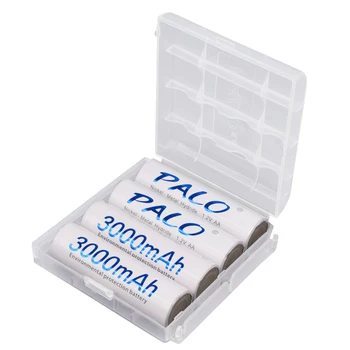 PALO 4pcs recargables nimh AAA de la batería+4pcs aa batería recargable+1.2 V AA AAA recargable cargador de batería LCD cargador inteligente