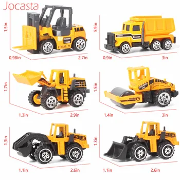12 en 1 de Aleación de Coches de Juguete Mini Diecast 1:64 de Metal de Construcción, Vehículo de Juguete Modelo de Coche de la Ingeniería de Camiones de Coches de Juguetes para los Niños Regalo de los Niños [