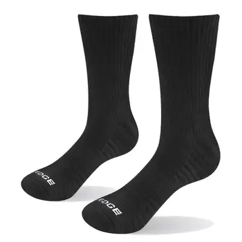 YUEDGE marca 5 pares de los hombres y las mujeres de negro casual de algodón cojín cómodo, transpirable invierno gruesa caliente de la tripulación calcetines