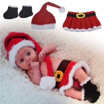 Recién Nacido Bebé Lindo Crochet Tejer Sombrero De La Navidad De La Fotografía Proposición Niñas De Infantil De Disfraces Trajes