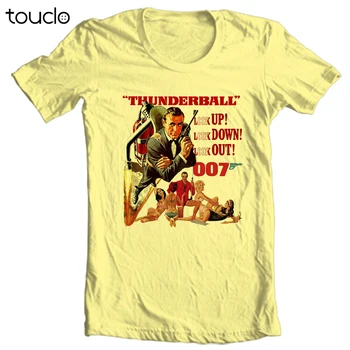 James Bond T-shirt 007 Thunderball Sean Connery vintage de la película de 1970 camiseta de algodón