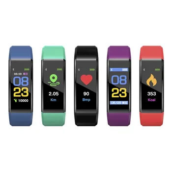 CALIENTE monitor de presión arterial de Banda Impermeable de los Deportes de Podómetro Monitor de Ritmo Cardíaco Bluetooth Monitor de Pulsera Para Android iOS