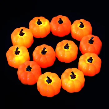 4pcs mini Calabazas LED de Té a la Luz de las Velas Led de la Vela de Batería Falsa Simulación de Decoración de Halloween en Casa de Eventos de la fuente del Partido