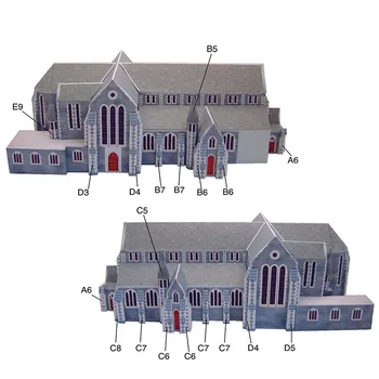 Nueva Zelanda la Iglesia de Cristo de la Catedral de Plegado de Corte Mini 3D Modelo de Papel de la Casa de Papercraft de BRICOLAJE Niños Adultos Artesanal de Juguetes QD-180