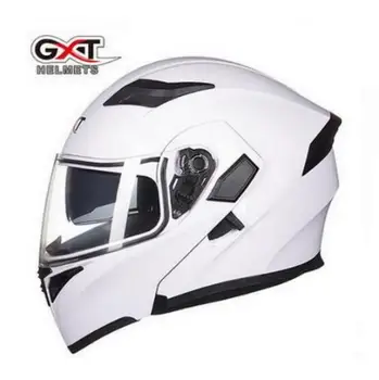 Caliente GXT de dos lentes de cara abierta casco de la motocicleta completa de la cubierta del tirón de la motocicleta casco con lentes anti-niebla temporada de tamaño M, L, XL 88