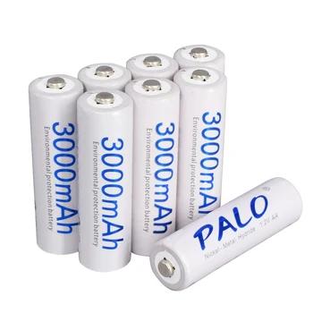 PALO 1.2 V 3000mAh AA Batería Recargable+1100mAh Batería AAA de NI-MH AA AAA Batería Recargable con LCD USB Cargador de Batería