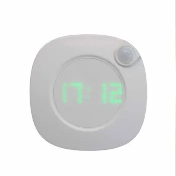 Inodoro Luz de la Noche Con el Reloj del USB Lámpara Con Sensor de Movimiento LED de Luz de Armario Magnético Lámparas de Pared Para WC, cuarto de Baño Dormitorio