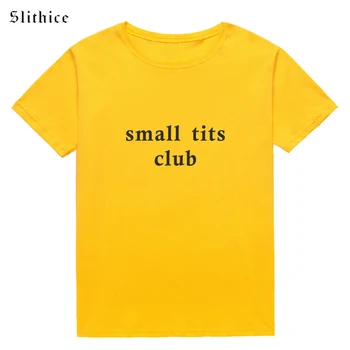 Slithice tetas pequeñas club Punk Estilo de las Mujeres de Verano T-shirt de Algodón Camisetas Harajuku Vogue Casual Negro con letras Blancas en la Impresión de la camiseta tops