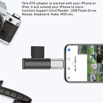Lightning USB OTG adaptador para el IPhone 7 8 6 6s Plus 11 Pro Max X XS XR adaptador Para iPad ios 13 para la Unidad flash USB teclado ratón