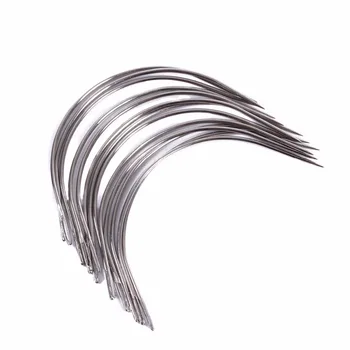 1 Rollo de cabello negro tejido de hilo de Poliamida de Alta Intensidad Hilo 50pcs 9 cm tejer agujas de tipo C /agujas/aguja curva