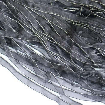 5yards cristal con cuentas de encaje negro adornos para la ropa de Costura de encaje recorte de la cinta para el BRICOLAJE accesorios de ropa