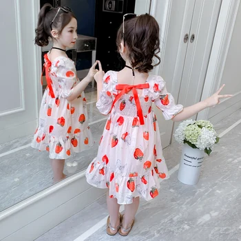 Verano европейская одежда Princesa Linda de Rojo Fresa Vestido de las Niñas Ropa de 10 A 12 Años хлопковое нарядное платье для девочки