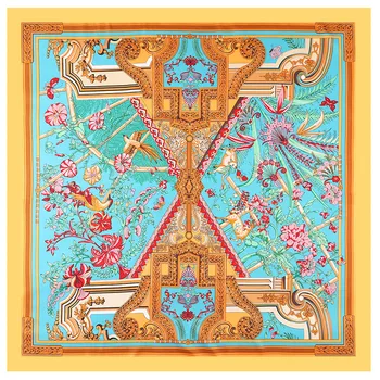 La Marca de lujo de Invierno Bufanda de 130 cm de Phoenix DeerTwill de Seda de la Bufanda de las Mujeres de la Plaza Bufandas Pañuelo Para las Damas de la Moda Chal Echarpe