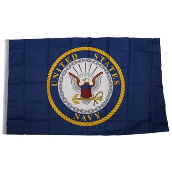 Envío gratis aerxemrbrae bandera Azul de la US Navy Escudo del Sello Emblema de la Bandera de la venta caliente 150X90CM Banner de latón de metal agujeros