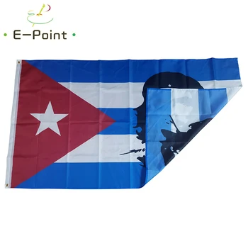 El Che Guevara Bandera Cubana 2*3 pies (60*90 cm) de 3 pies*5 pies (90*150cm) Tamaño de la Navidad Decoraciones para el Hogar banderín