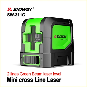 SNDWAY Niveles del Laser del Verde de Nivel Láser autonivelante Vertical Horizontal Láseres Cruz Medida de la Herramienta SW-311G 2 líneas Láser Nivelador