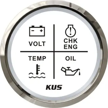 KUS Universal 4LED Motor Alarma de Medidor Medidor Para el Coche Barco Impermeable 2