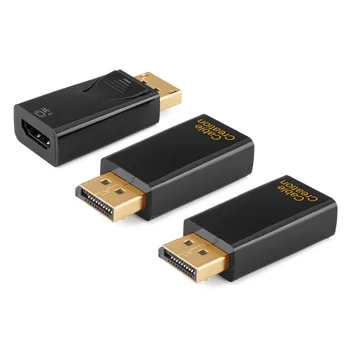 DP a HDMI, CableCreation [3-Pack], Chapado en Oro de Displayport a HDMI Convertidor de Macho a Hembra, HDMI 1.3 v/1.4 v, Negro