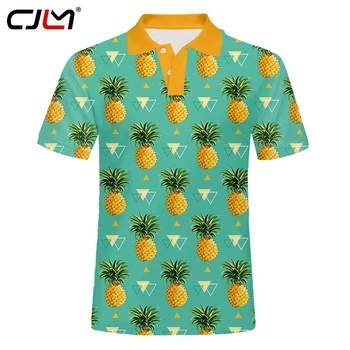 CJLM Nuevos hombres de la Moda del 3D de la camisa de polo de 2020 ropa de Verano casual de la Fruta de la piña polo hombre Tace polos camisetas de envío de la Gota