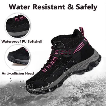 GRITION las Mujeres Zapatos de Senderismo de Alta Mantener Caliente Aumentar la Altura de Botas Impermeables, antideslizantes caminatas al aire libre Respirable 2020 Caliente