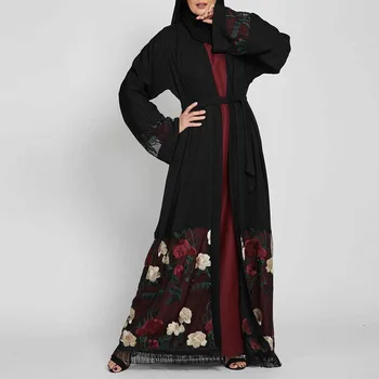 Oriente Medio Ramadán Nuevo Kimono Embbroidery Árabe Cardigan Kaftan Islámica, Ropa Musulmán Las Mujeres De La Moda De Vestidos De Abrir Abaya Dubai