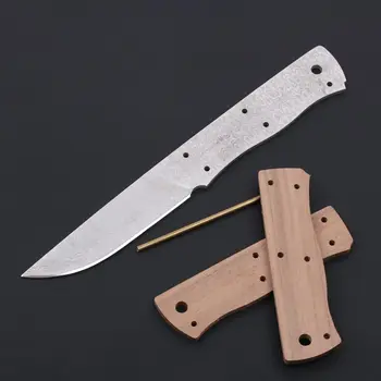 Damasco cuchillo cuchillo de hacer DIY kits de la cuchilla fija Cuchillo de Caza camping cuchillo