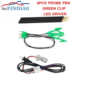 LED Marco de BDM Con Conectar el Cable Pin 4pcs Sondas Para la Sustitución de las Agujas OBD2 de Programación Verde Clip de los Cables