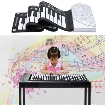 Teclado Digital Rollo De Piano Plegable Teclado Electrónico De Silicona Portátil Niños Estudiante De Educación Temprana