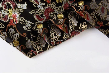 HLQON importado del dragón negro estilo brocado de la moda de la tela utilizada para la costura de la costura vestido de las mujeres ropa falda de raso por 100x115cm