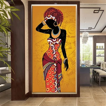 El Arte africano Negro y Oro de la Mujer de la Pintura sobre Lienzo Cuadros Posters y Impresiones Escandinavos Arte de la Pared de la Imagen para la Sala de estar