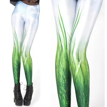 Las Mujeres Adultas Legging Para Mujer Verde Hierba Polainas Jeggings Blanco Legings Fitness Pantalón Legging Impreso Leggings