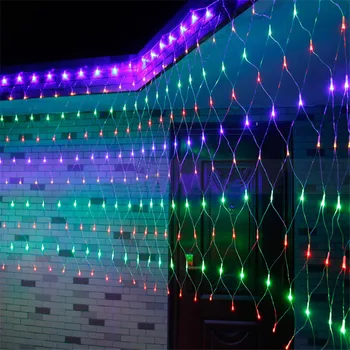 Thrisdar 10X1M 580 LED de Malla de Hadas Cadena Guirnalda de Luz al aire libre Jardín de la Fiesta de la Boda de Twinkle Star Cortina de la Ventana de Hadas de la Luz