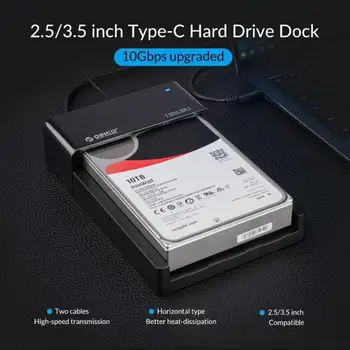 ORICO 6518C3-G2-2.5/3.5 pulgadas SATA de 10 gbps USB 3.1 Gen2, Tipo C, HDD SSD HDD Dock Estación de Acoplamiento Para un máximo de 12 TB de 2,5