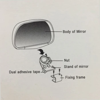 1 Par De 360 Grados de Rotación Ajustable Espejo de la Vista Posterior del Coche de Punto Ciego Espejo Lente de Ángulo Amplio para Estacionamiento Auxiliar Espejo
