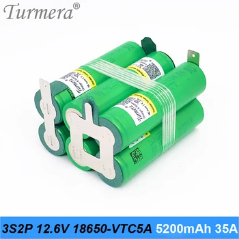 3s2p batería 18650 batería de 5200mah nos 18650vtc5a 10.8 v 12.6 v 35a de la batería de soldadura de la batería para herramientas destornillador de batería personalizado