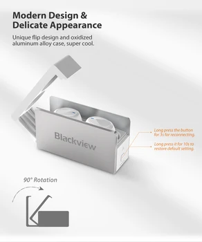 Blackview AirBuds 2 TWS Bluetooth 5.0 Auriculares Impermeables Auriculares Auriculares de Caja de Carga de Auriculares Inalámbricos Con Micrófono