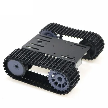 TP101 Seguimiento Robot Smart Auto de la Plataforma de DIY Metal Robot Tanque Rastreador Chasis de la Plataforma Kit De Arduino - Negro/Azul/Blanco