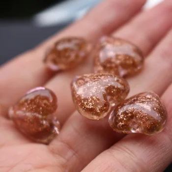 10pcs/lot hechos a Mano LampworkGlass perlas en Forma de Corazón de 16mm de Perlas de color Rosa claro para la fabricación de joyas