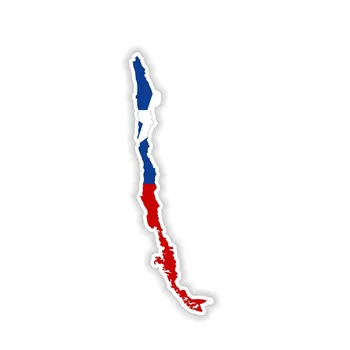 Volkrays de la Personalidad de la etiqueta Engomada del Coche de Chile Mapa de la Bandera de Accesorios Reflectante Impermeable de la Cubierta de Arañazos protector solar Calcomanía de Vinilo,de 2 cm*13 cm