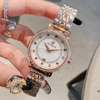 DACR de las Nuevas Mujeres de Acero Correa de Reloj de Diamantes de Calendario INS de oro Rosa Relojes de las Mujeres Impermeable de los Relojes de la Marca Superior Reloj de Mujer de 2020