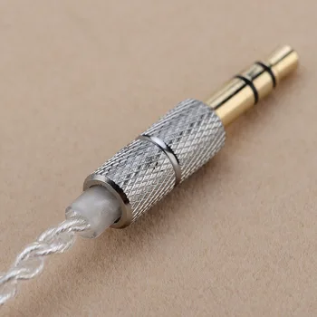 Jack de 3,5 mm OFC bañado en plata de cable de audio cable de BRICOLAJE auriculares Auriculares cable de 125 cm