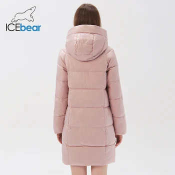 Icebear de la moda de alta calidad con capucha de las mujeres chaqueta de invierno de las mujeres de ropa de mujer de la marca capa de GWD20286I