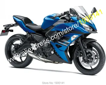Para Kawasaki Ninja 650R 2017 2018 2019 650 ER-6F 17 18 19 Azul Negro Deporte en Bicicleta ABS Carenado Kits (moldeo por Inyección)