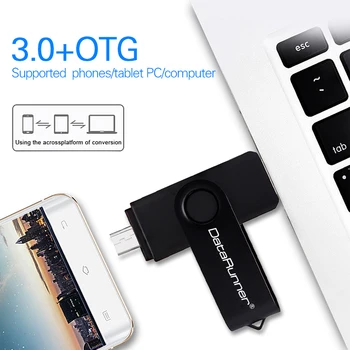 DataRunner OTG USB Unidad Flash Usb 3.0 de Alta Velocidad Impulsión de la Pluma de 256 gb 128 GB 64 GB 32 GB 16 GB de Memoria 2 en 1 Micro USB Memory Stick